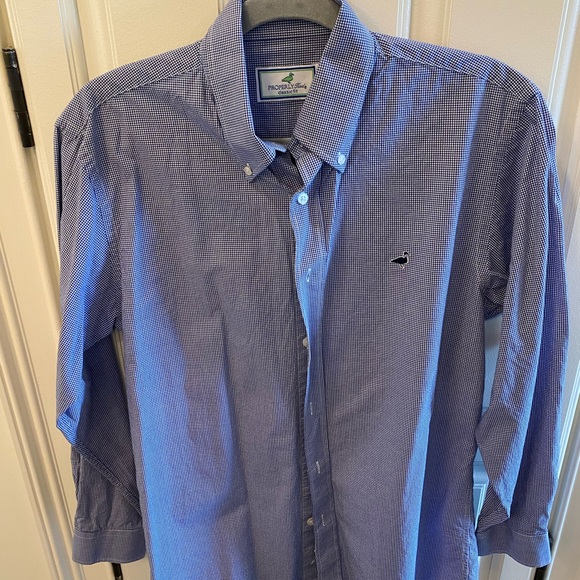 Men's Blue Checkered Button-Down Shirt - Picture 1 of 5